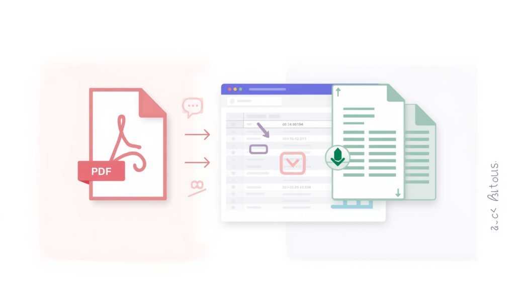 PDF to CSV Converter Free Online Tool interface showing drag-and-drop PDF upload and clean extracted table preview ready for CSV download